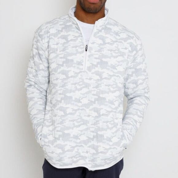 AndersonOrd Performance NWOT Men's White Camo Wave Pattern Corlys Pullover Large - Picture 2 of 10